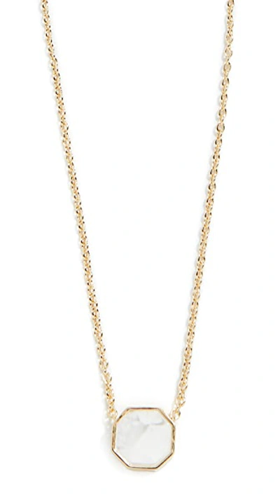 Shop Gorjana Power Gemstone Charm Necklace In Howlite/gold