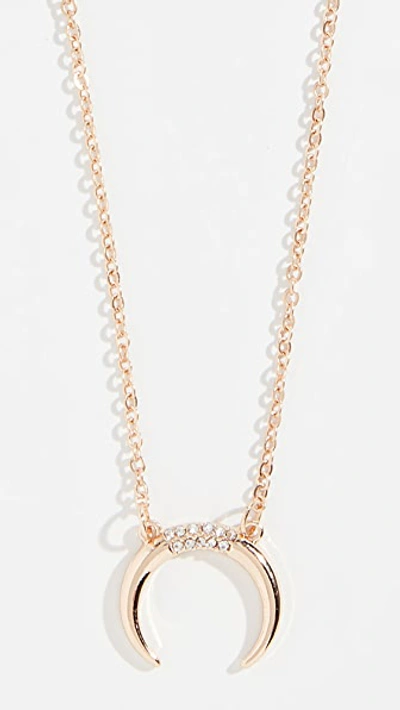 Shop Stella & Ruby Reverse Crescent Necklace In Yellow Gold