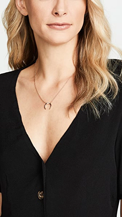 Shop Stella & Ruby Reverse Crescent Necklace In Yellow Gold