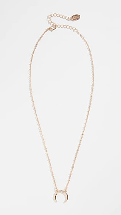 Shop Stella & Ruby Reverse Crescent Necklace In Yellow Gold