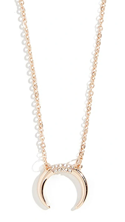 Shop Stella & Ruby Reverse Crescent Necklace In Yellow Gold