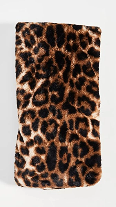 Shop Heurueh Faux Fur Cowl Scarf In Leopard