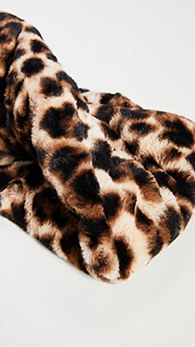 Shop Heurueh Faux Fur Cowl Scarf In Leopard