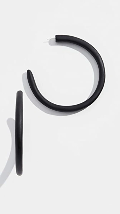 Shop Dinosaur Designs Extra Large Loop Earrings In Black