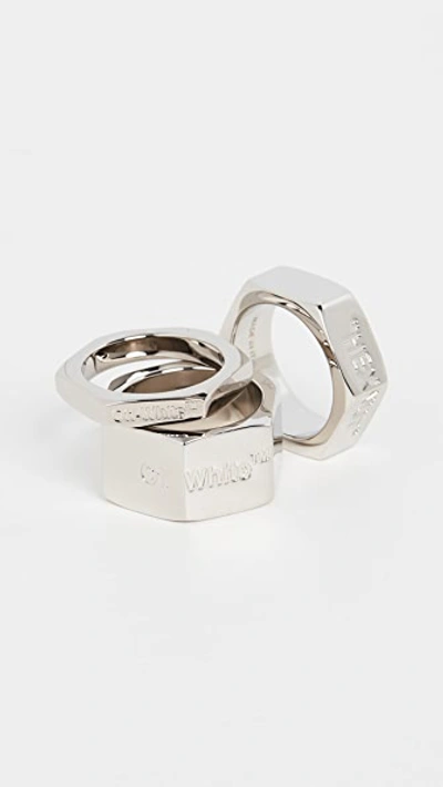 Shop Off-white Bolt Ring In Silver