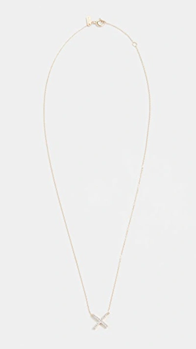 Shop Adina Reyter 14k Gold Pave X Necklace In Yellow