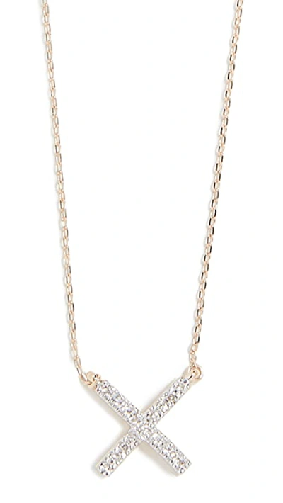 Shop Adina Reyter 14k Gold Pave X Necklace In Yellow