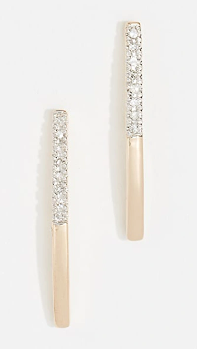 Shop Adina Reyter 14k Diamond Half Pave Hook Earrings In Gold