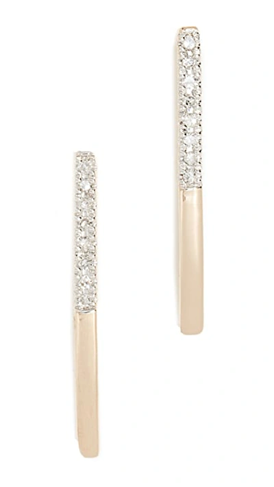 Shop Adina Reyter 14k Diamond Half Pave Hook Earrings In Gold