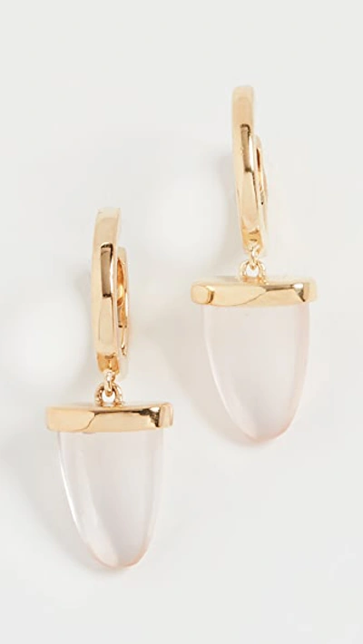 Shop Jennifer Zeuner Jewelry Dana Earrings In Gold Plated Pink Quartz