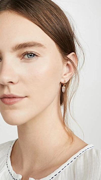 Shop Jennifer Zeuner Jewelry Dana Earrings In Gold Plated Pink Quartz