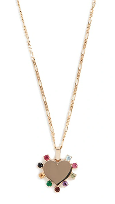 Shop Ariel Gordon Jewelry 14k Candy Heart Carousel Necklace In Gold/multi