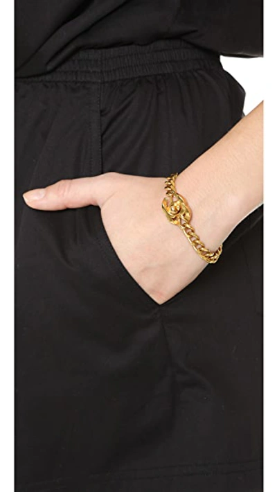 Pre-owned Chanel Small Turn Lock Bracelet In Gold