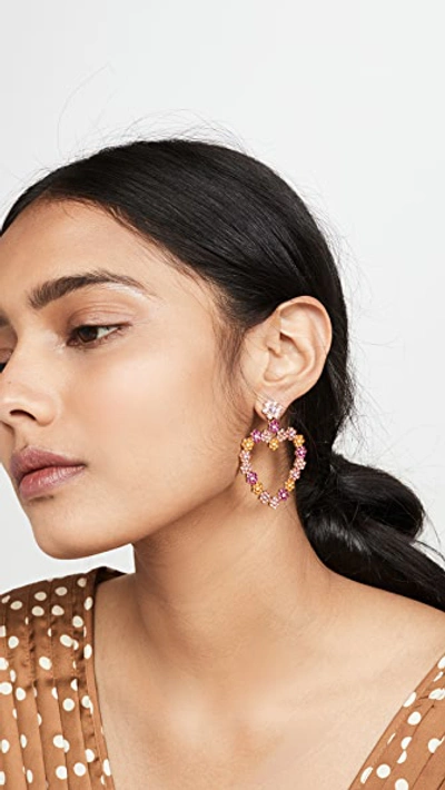 Shop Baublebar Flower Heart Statement Drops In Pink/orange