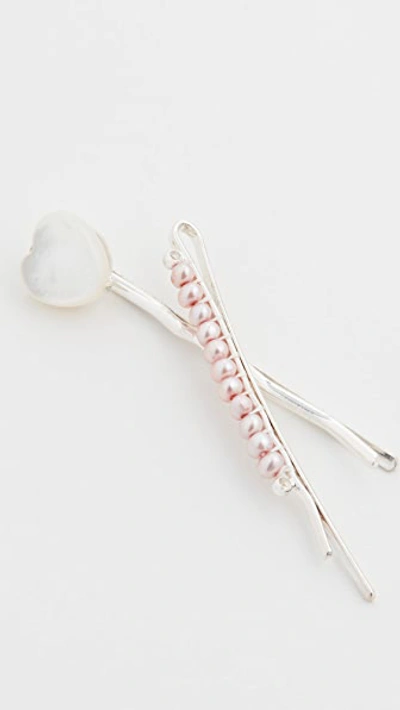 Shop Chan Luu Pearl Mix Bobby Pin Set In Pink Pearl Mix