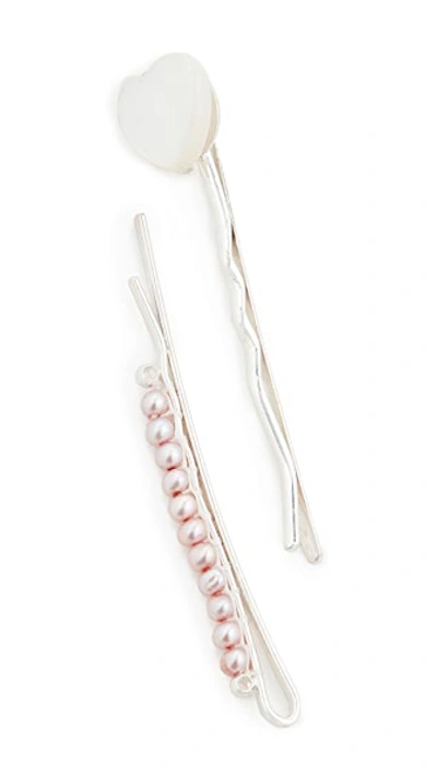 Shop Chan Luu Pearl Mix Bobby Pin Set In Pink Pearl Mix