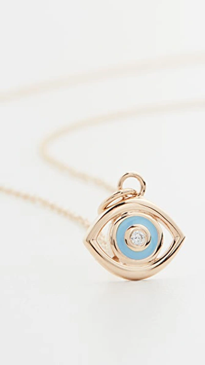 Shop Alison Lou 14k Evil Eye Pendant Necklace In Blue