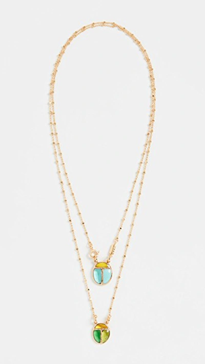 Gas Bijoux Scapulaire Scarabeo Necklace In Gold | ModeSens