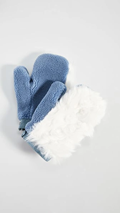 Shop Heurueh Hybrid Mittens In Blue