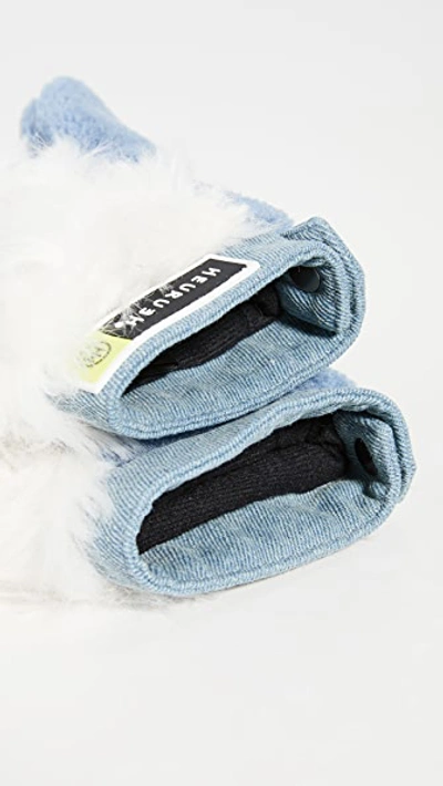 Shop Heurueh Hybrid Mittens In Blue