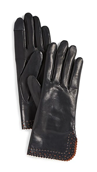 Shop Agnelle Cybelle Gloves In Noir/toscana