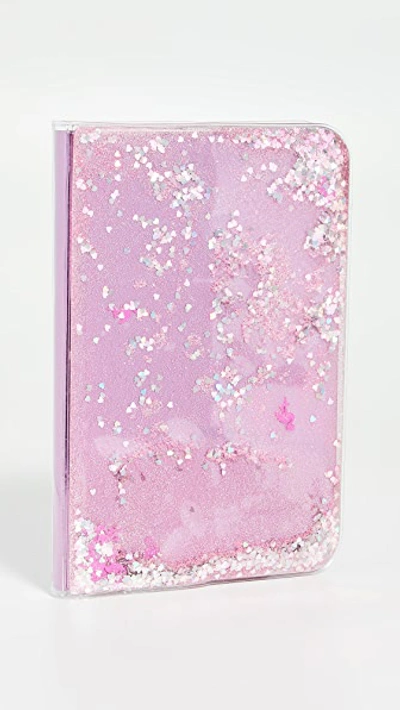 Shop Skinnydip Pink Flamingo Liquid Glitter Notebook