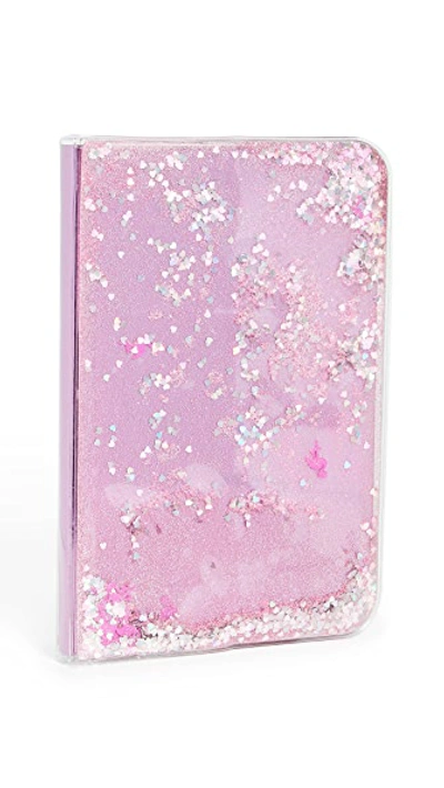 Shop Skinnydip Pink Flamingo Liquid Glitter Notebook