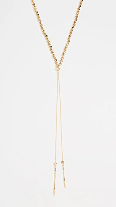Shop Gorjana Chloe Adjustable Necklace In Yellow Gold