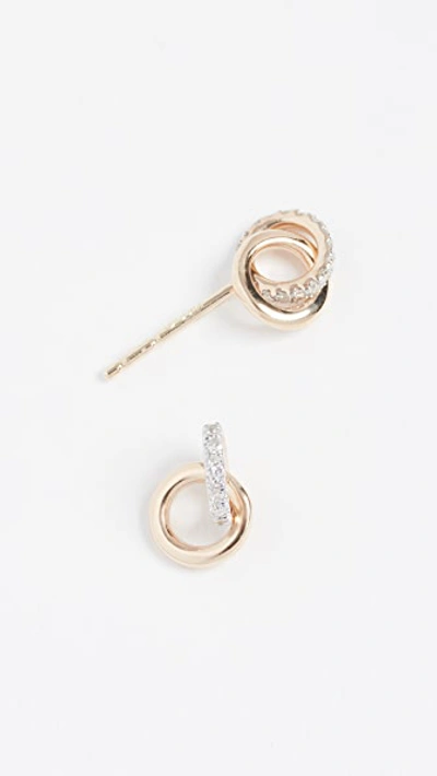Shop Adina Reyter 14k Diamond Interlocking Loop Post Earrings In Yellow Gold