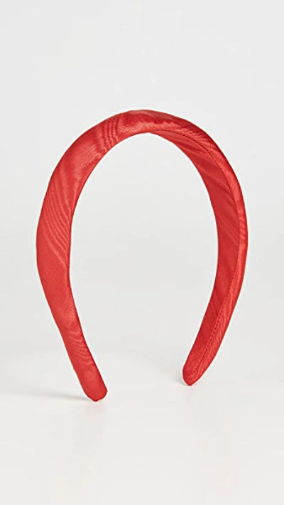 Shop Loeffler Randall Marina Puffy Headband In Cherry Red