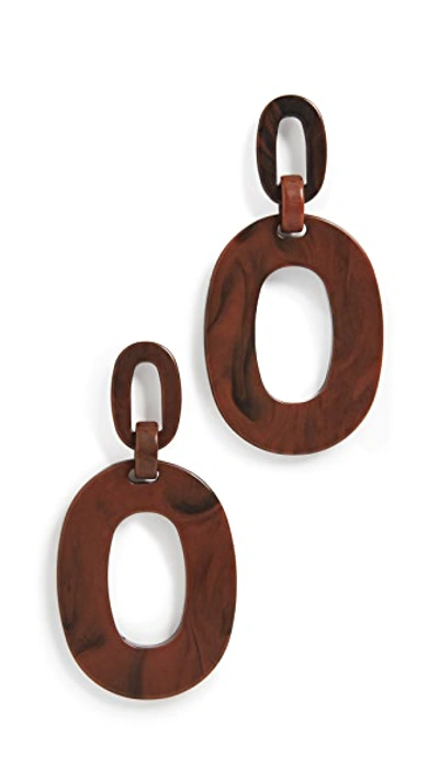 Shop Simon Miller S750 Oval Earrings In Wood