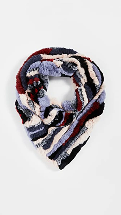 Shop Adrienne Landau Knit Rabbit Triangle Scarf In Bright Multi