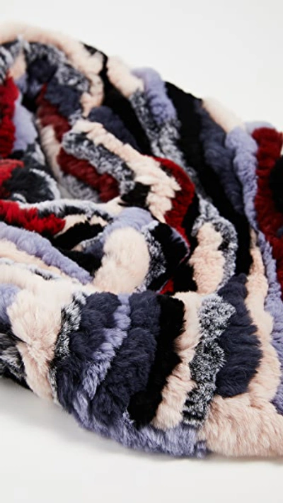 Shop Adrienne Landau Knit Rabbit Triangle Scarf In Bright Multi