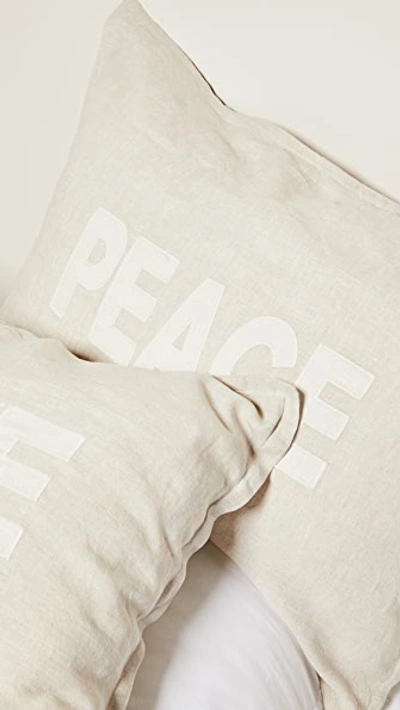 Shop Shopbop Home Shopbop @home Pom Pom At Home: Love & Peace Pillow Set In Flax