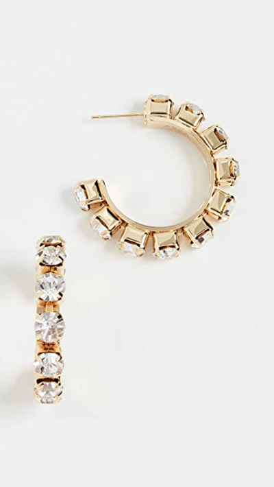 Shop Area Small Classic Hoop Earrings In Gold Brass/crystal