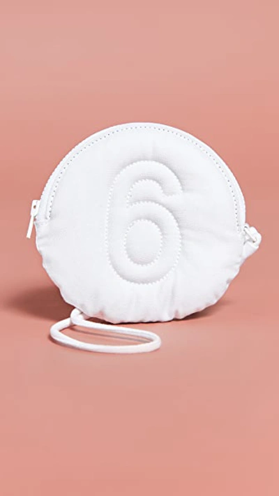 Shop Mm6 Maison Margiela Embroidered 6 Pouch In White