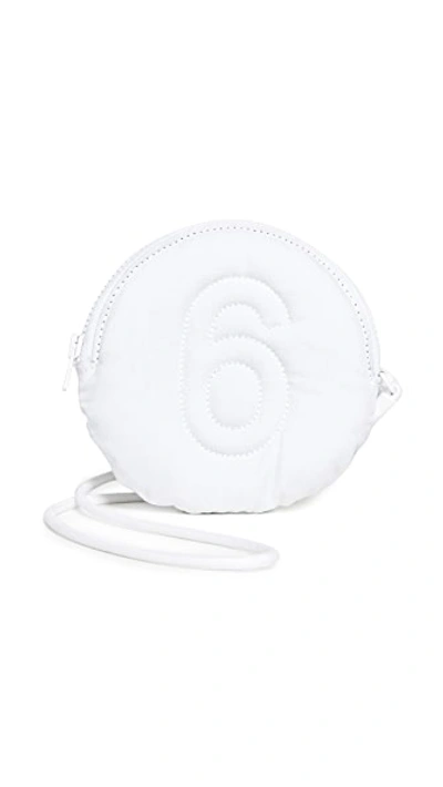 Shop Mm6 Maison Margiela Embroidered 6 Pouch In White