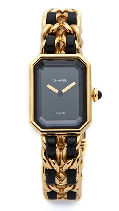 Pre-owned Chanel Premiere Watch In Black/gold