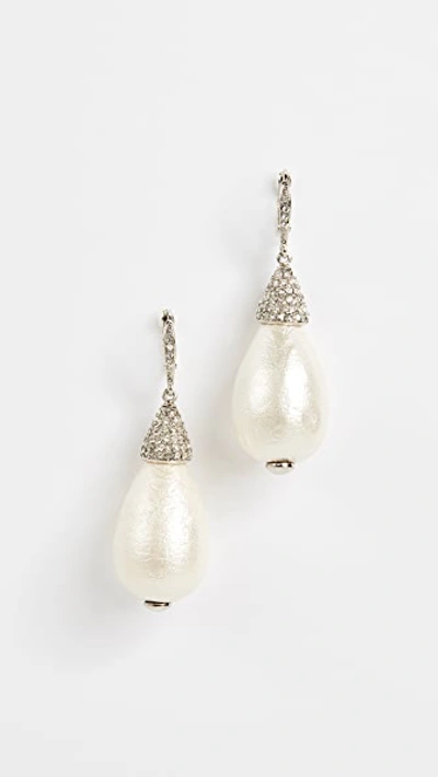 Shop Oscar De La Renta Drop Earrings In Pearl