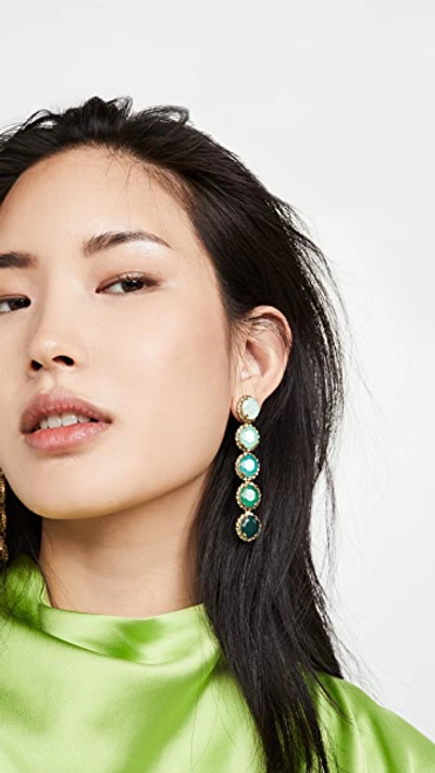 Shop Elizabeth Cole Von Earrings In Green