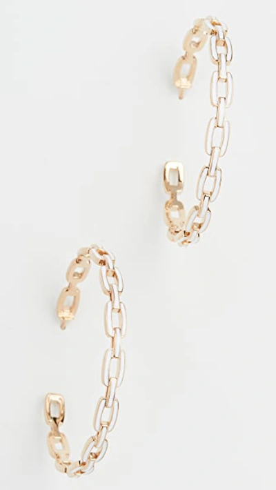 Shop Jennifer Zeuner Jewelry Carmine Medium Hoop Earrings In Gold Plated