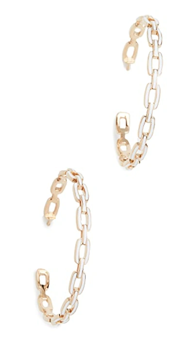 Shop Jennifer Zeuner Jewelry Carmine Medium Hoop Earrings In Gold Plated