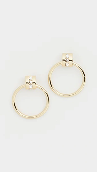 Shop Luv Aj The Mosaic Crystal Hoops In Gold