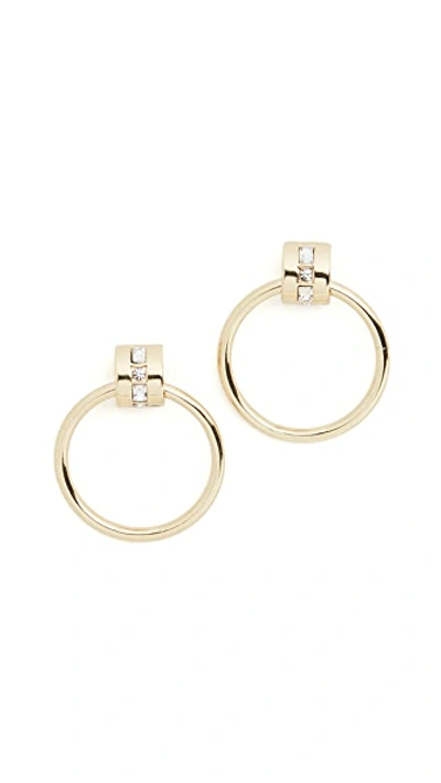 Shop Luv Aj The Mosaic Crystal Hoops In Gold