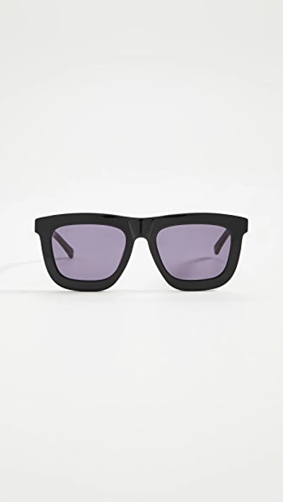 Shop Karen Walker Deep Worship Sunglasses In Black/grey Smoke Mono