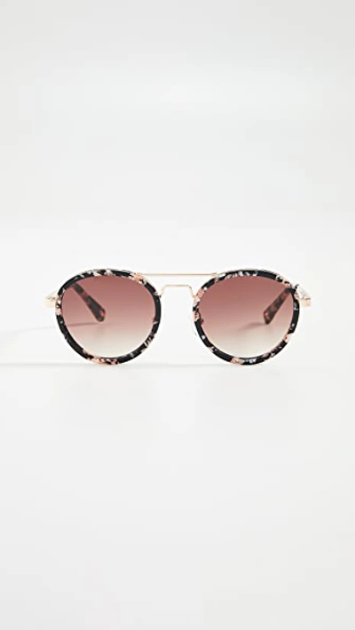 Shop Lele Sadoughi Downtown Aviator Sunglasses In Black & Blush Tortoise