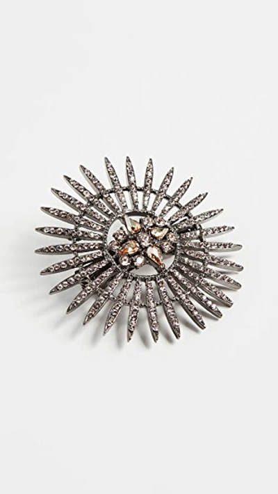 Shop Oscar De La Renta Pave Point Hair Clip In Silk