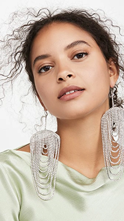 Shop Area Draped Chandelier Earrings In Silver