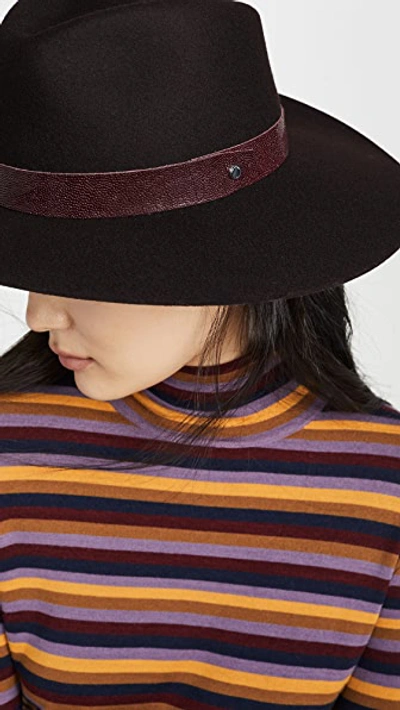 Shop Rag & Bone Kacy Fedora Hat In Merlot