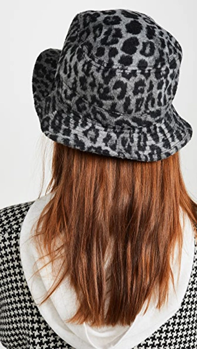 Shop Brixton Hardy Bucket Hat In Aluminum/black Leopard